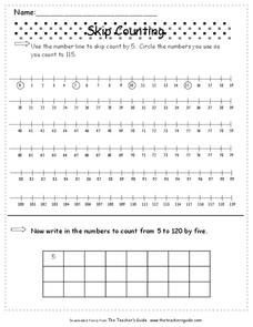 Skip Counting Worksheet for 2nd - 3rd Grade | Lesson Planet