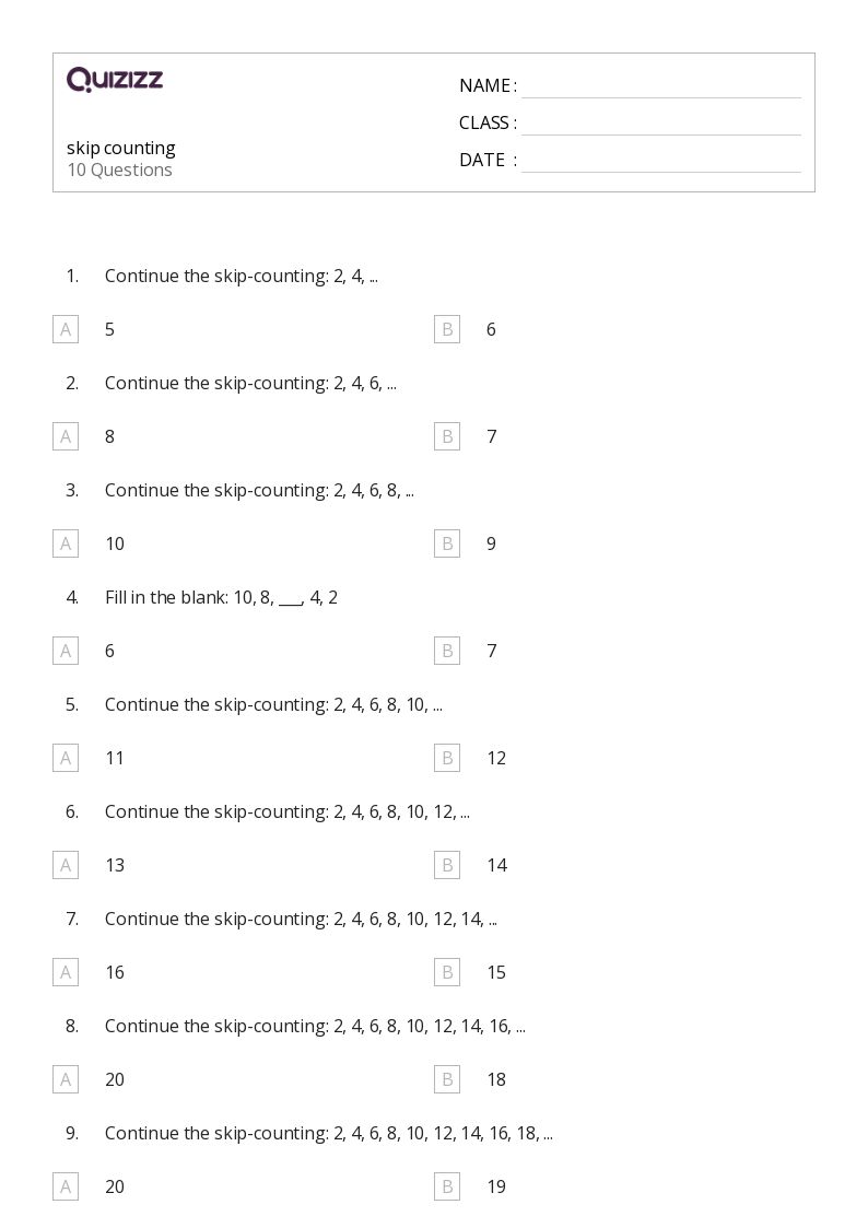 50+ Skip Counting worksheets for 3rd Grade on Quizizz | Free ...