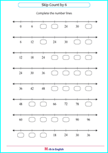 Grade 1 skip count numbers by 6, 7, 8 or 9 math school worksheets ...