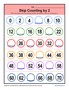 skip counting worksheet for 2nd grade