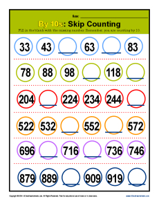 skip counting worksheet for 2nd grade