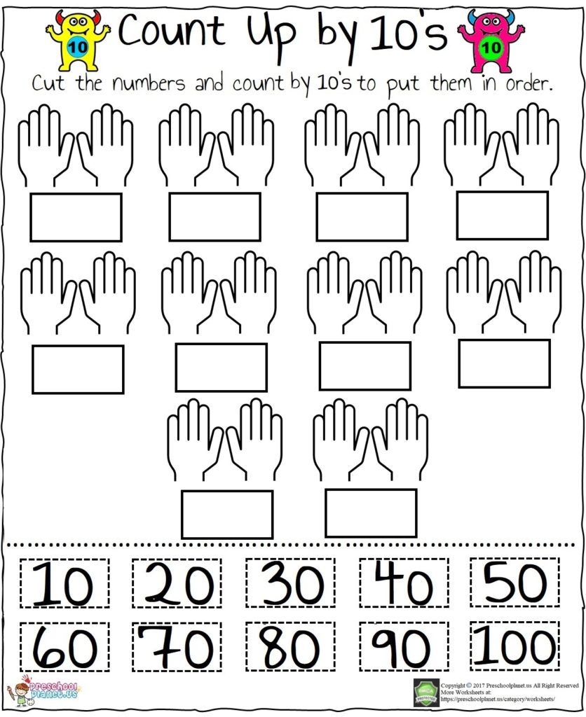 Skip Counting By 10s Worksheet - Preschoolplanet