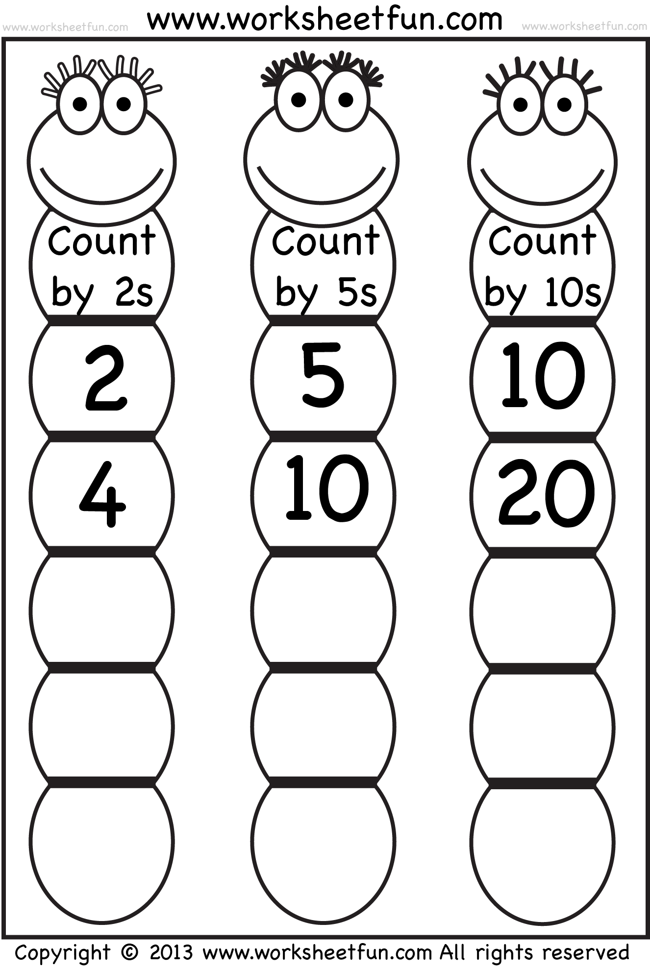 skip counting worksheet free