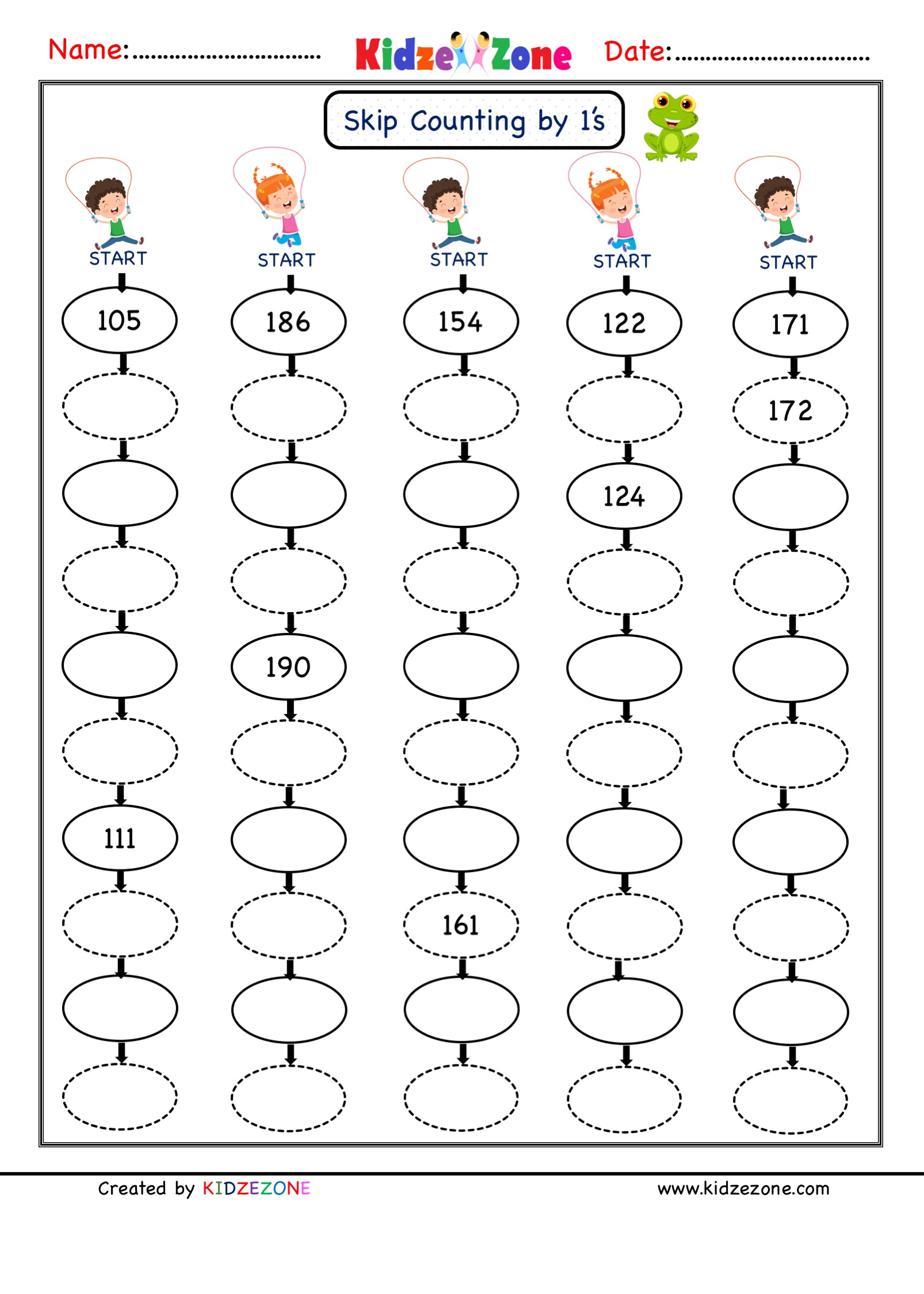 skip counting worksheet grade