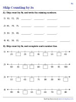 skip counting worksheet number line