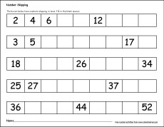 skip number worksheet