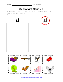 sl blending letters worksheet