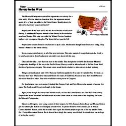 Slavery in the West - Reading Comprehension Worksheet | edHelper