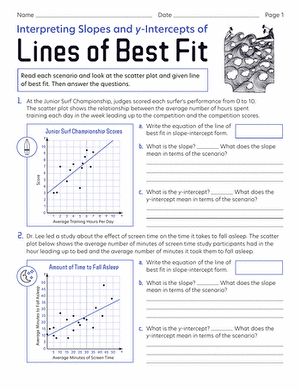 Interpreting Slopes and y-Intercepts of Lines of Best Fit ...