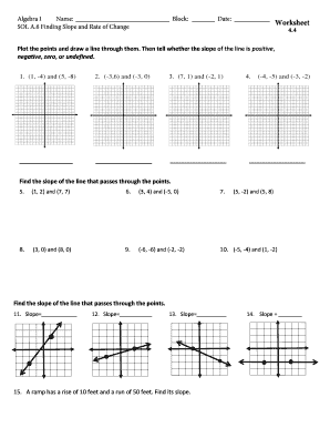 slope as rate of change worksheet