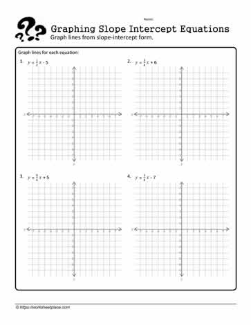 Graph From Slope Intercept Worksheets
