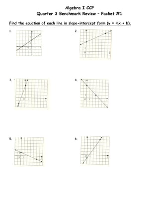 slope intercept form worksheet pdf