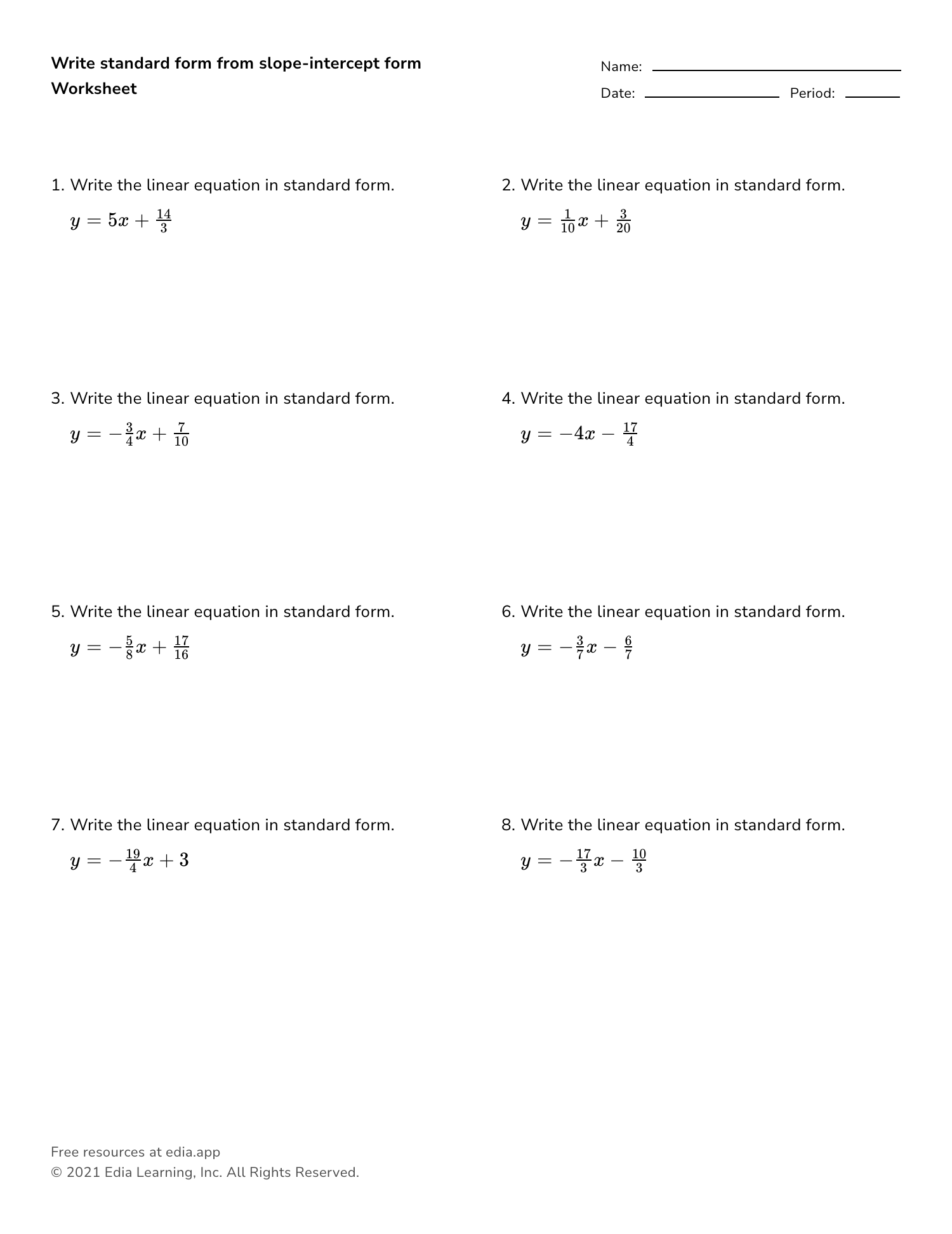 Edia | Free math homework in minutes - Worksheets Library