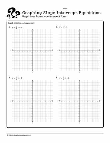 slope intercept worksheet with answers