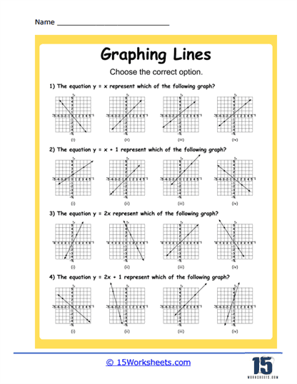 slope of a line worksheet with graphs