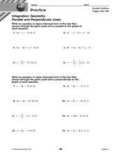 Integration: Geometry, Parallel and Perpendicular Lines Lesson ...