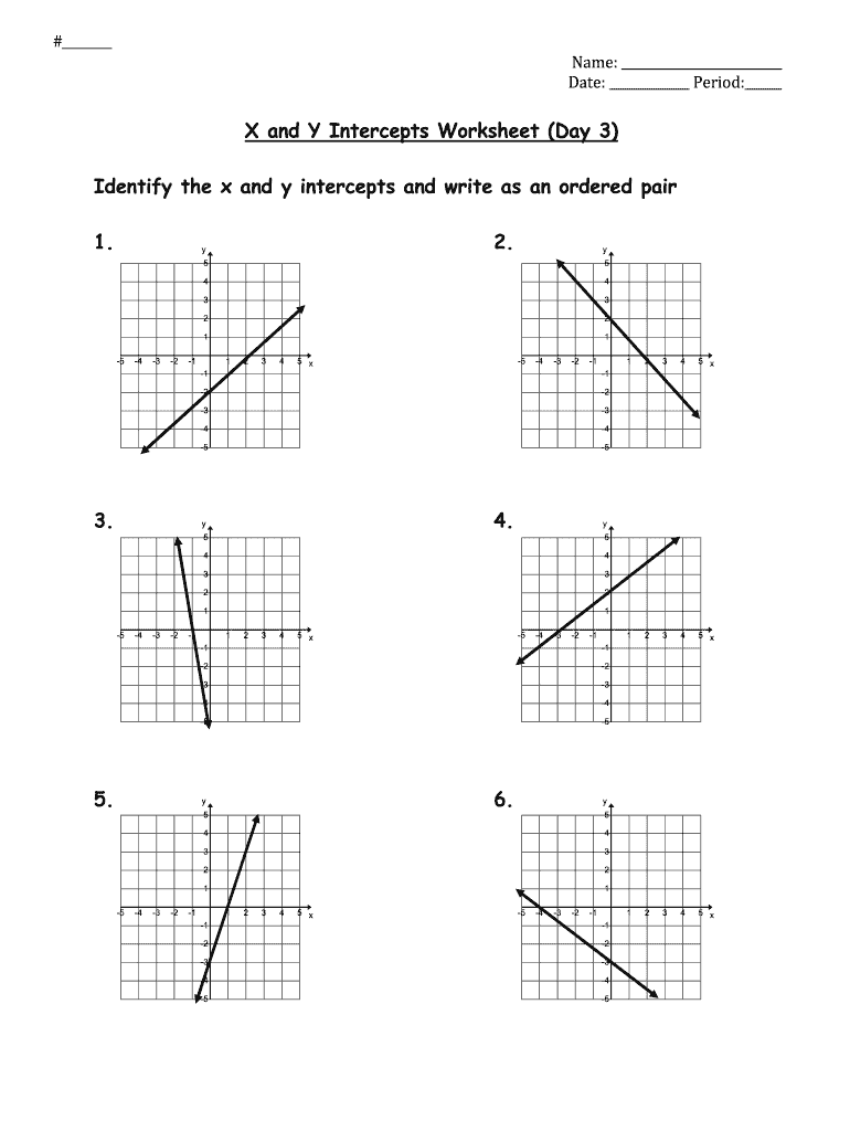 slope y intercept worksheet