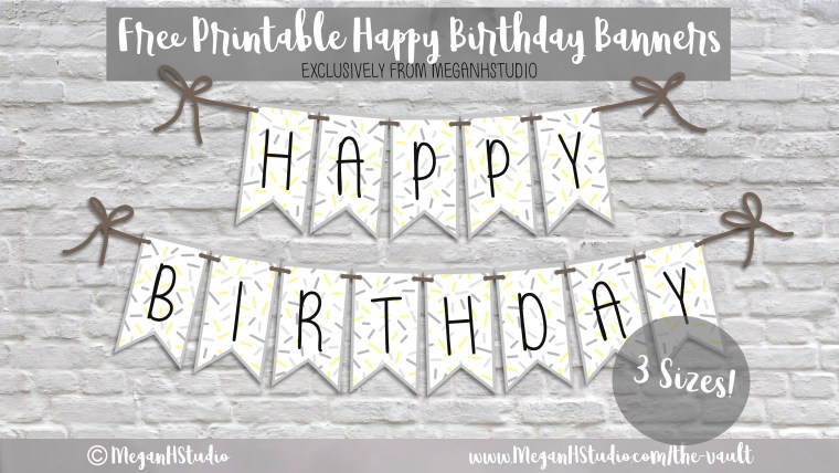 small printable happy birthday banner