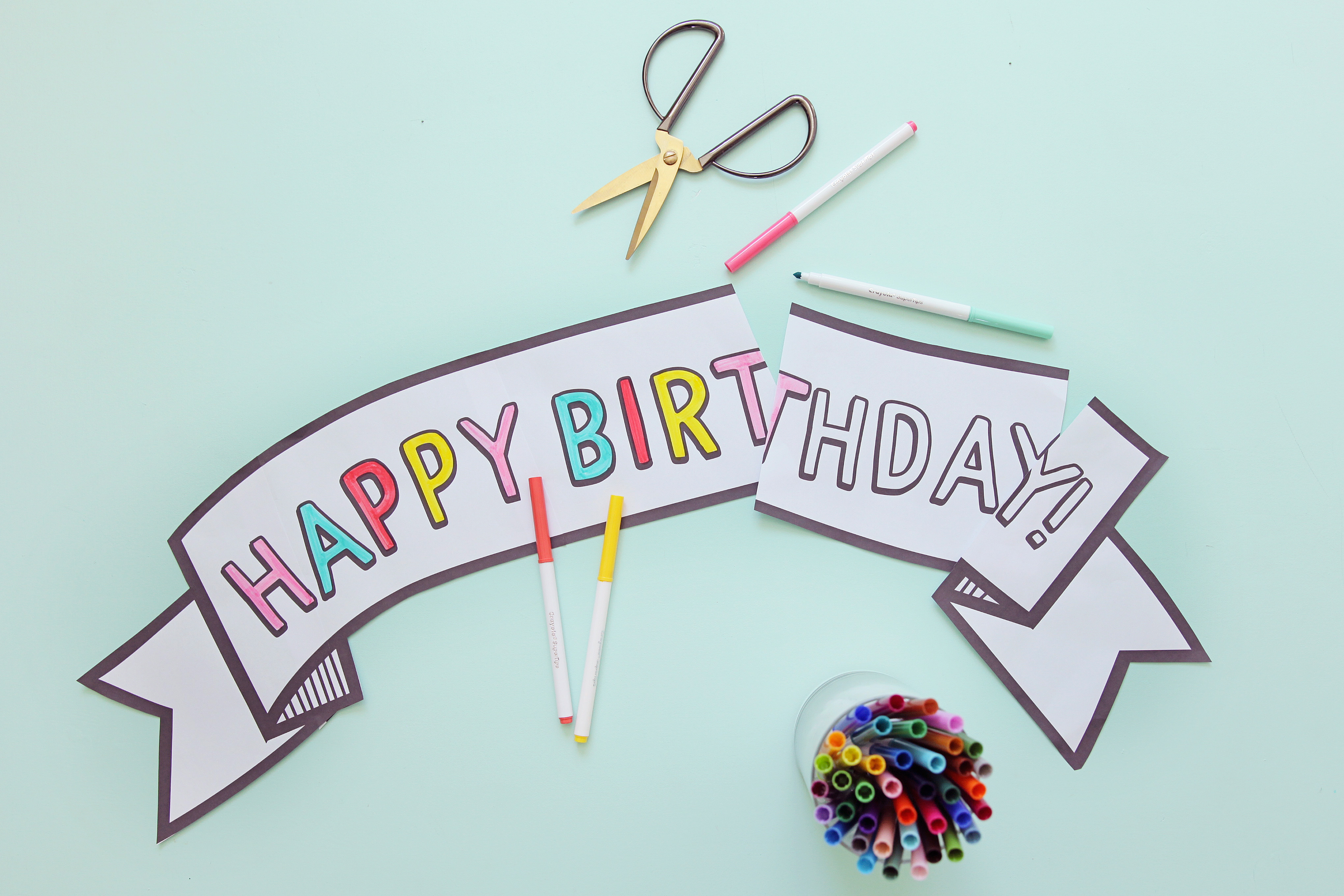 small printable happy birthday banner