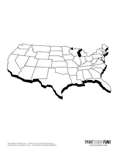 Amazon com Classic United States - Small Printable Map Of The United States 34 