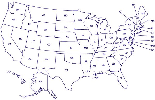 small printable map of the united states