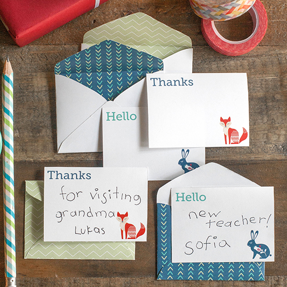 Free printable stationery - mini note cards and envelopes - Worksheets ...