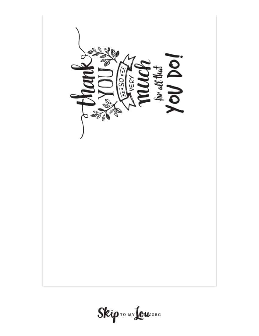 Printable Thank You Note - Three Little Ferns - Family Lifestyle Blog