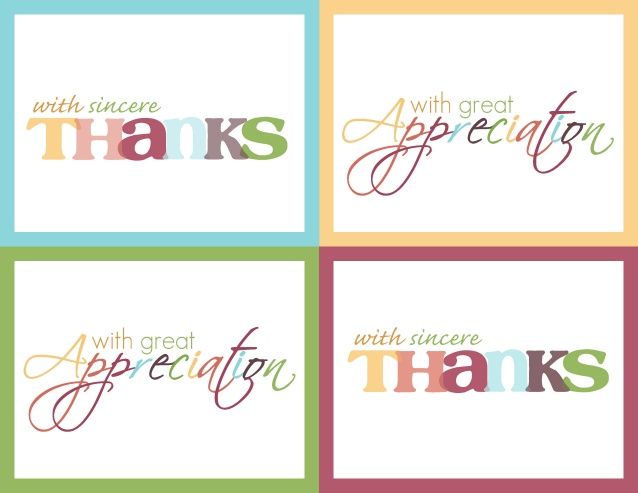 Printable, customizable thank you card templates 