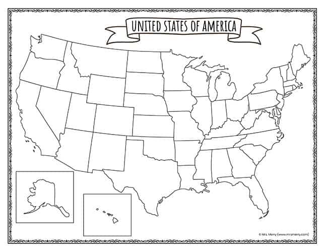 Printable Map of the United States | Mrs. Merry