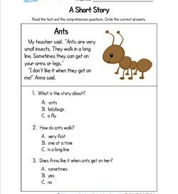 Kindergarten Short Stories | A Wellspring of Worksheets
