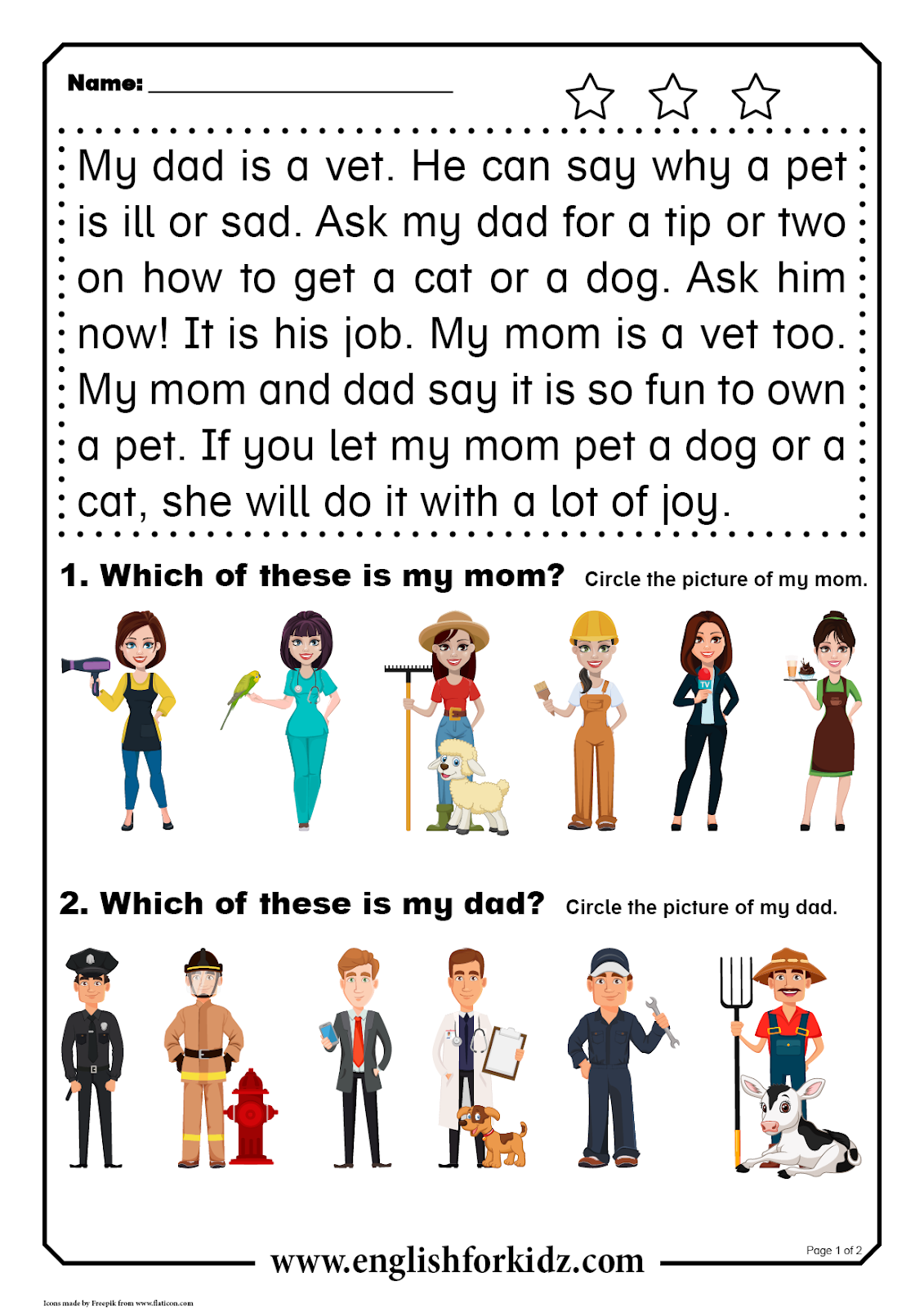 small reading worksheet