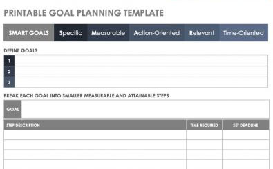 Smart Goal Worksheet Template | Excel Templates
