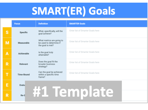 SMART(ER) Goals Template - Strategy Software Online Tools