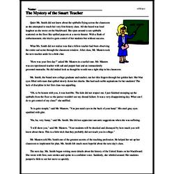 The Mystery of the Smart Teacher - Reading Comprehension Worksheet ...