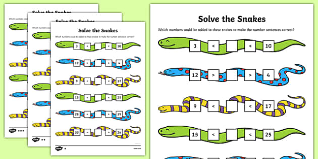 Solve the Snake | Maths Worksheets | Primary Resources