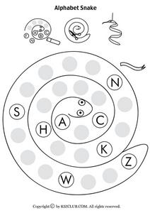 Alphabet Snake Worksheet for Pre-K - Kindergarten | Lesson Planet