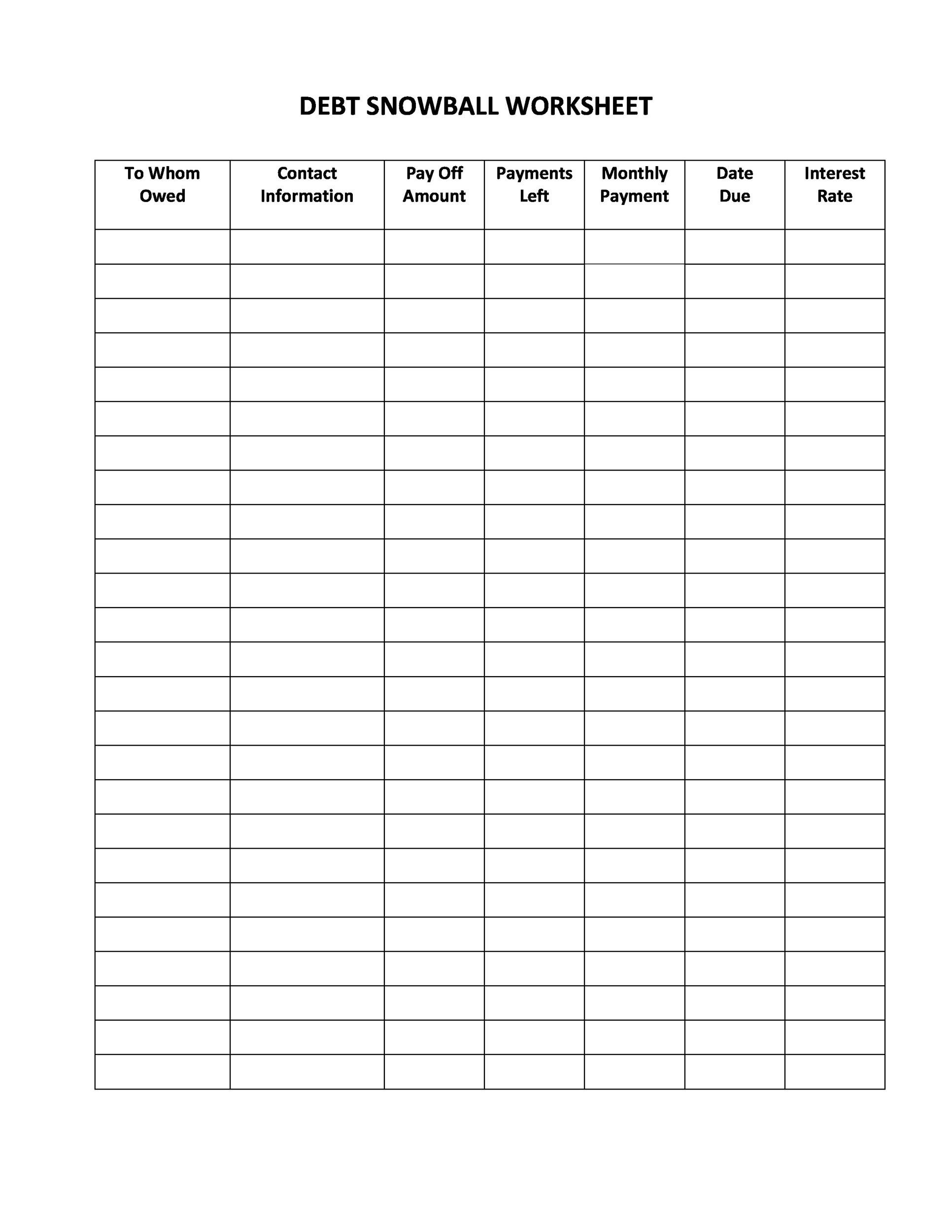 38-debt-snowball-spreadsheets-forms-calculators-worksheets-library for Free Printable Debt Snowball Printable 38 Debt Snowball Spreadsheets, Forms & Calculators ❄❄❄ - Worksheets Library for Free Printable Debt Snowball Printable