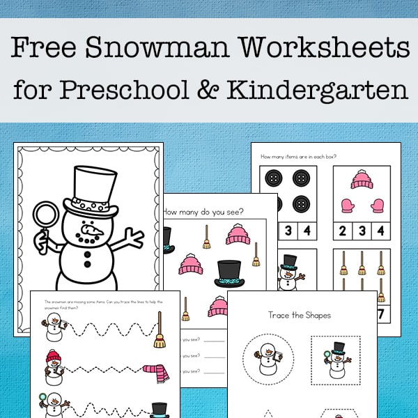 Free Snowman Worksheets for Preschool and Kindergarten Students