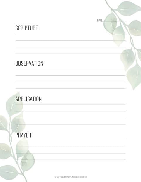 21 Printable SOAP Bible Study Pages - My Printable Faith