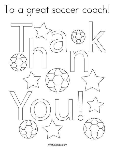 To a great soccer coach Coloring Page - Twisty Noodle