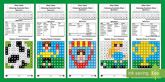 Printable Soccer Worksheets PDF - Place Value - 100 Grid Art