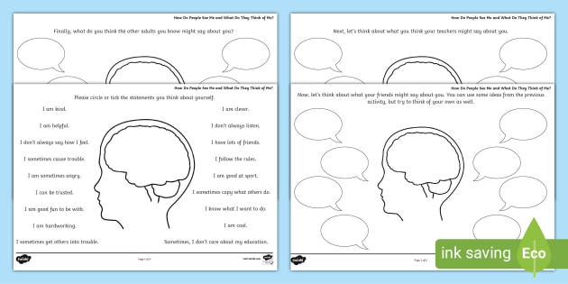 How Do People See Me? Worksheet (teacher made) - Twinkl