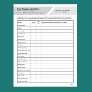 social personal skills worksheet