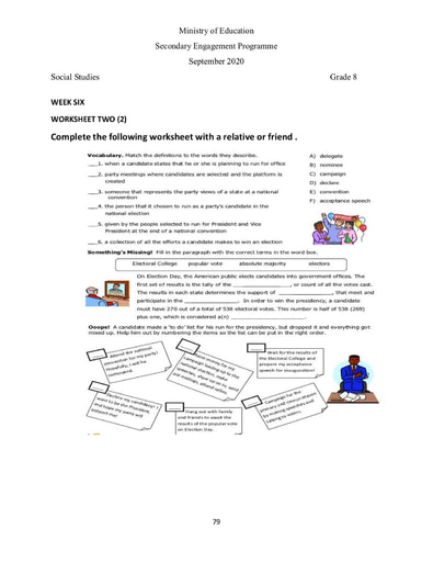 Grade 8 Social Studies Week 6 Lesson 2 Worksheet 1 and Answersheet
