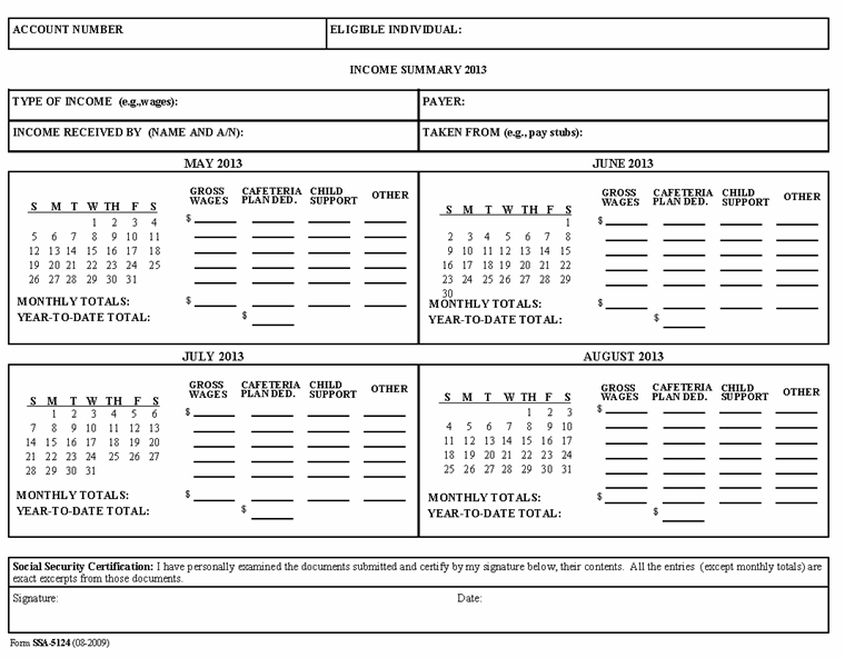 SSA - POMS: SI 00820.131 - Income Summary Worksheets - 11/20/2023 ...
