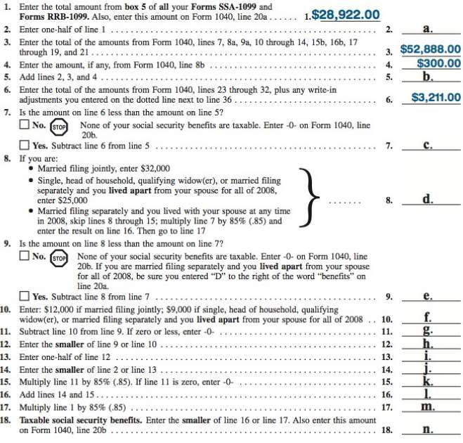 social security benefits worksheet