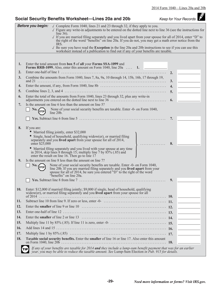social security worksheet printable