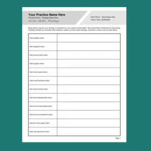social skills worksheet adults