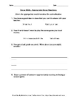 social skills worksheet for 2nd grade