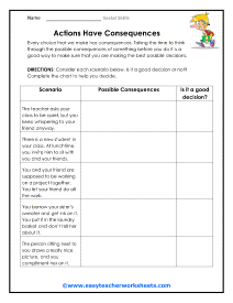 social skills worksheet for elementary students
